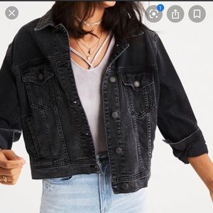 American Eagle Black Jean Jacket